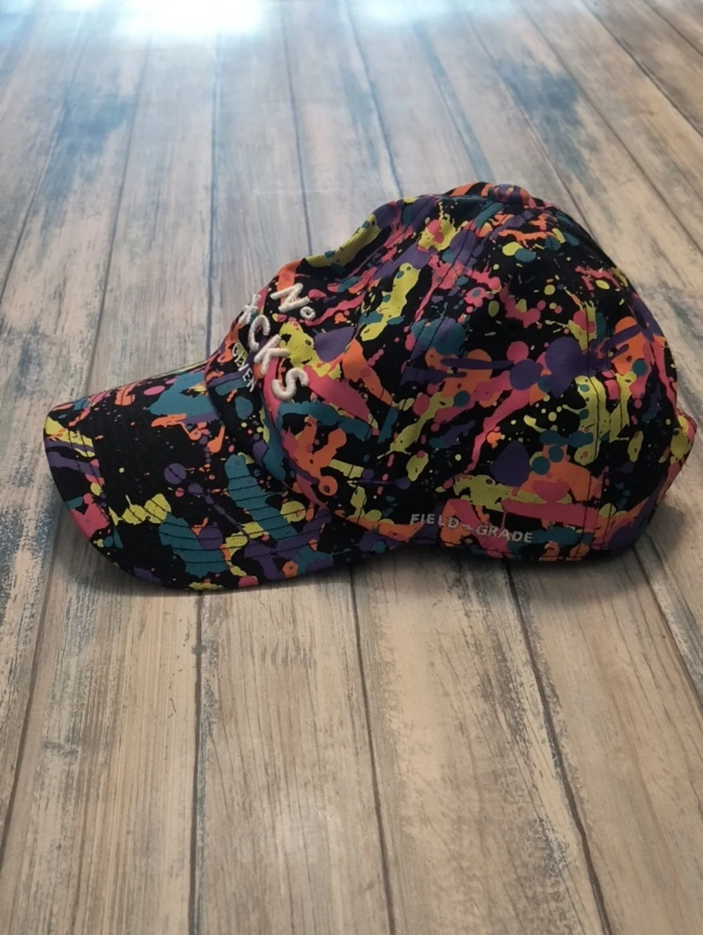 Field Grade Cap Adjustable Paint Splatter No F*CKS Given